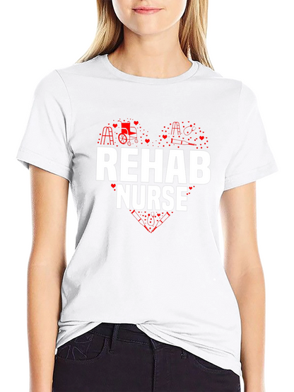 Rehab Nurse Heart Graphic T-Shirt