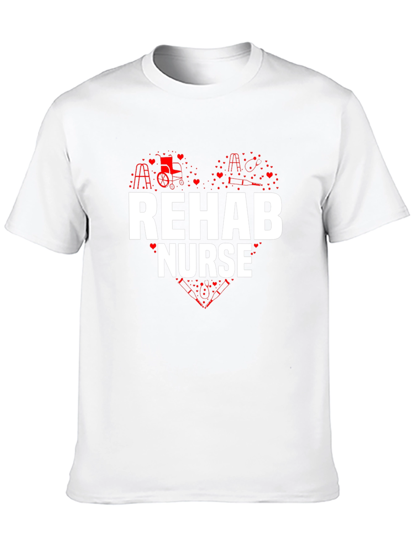 Rehab Nurse Heart Graphic T-Shirt