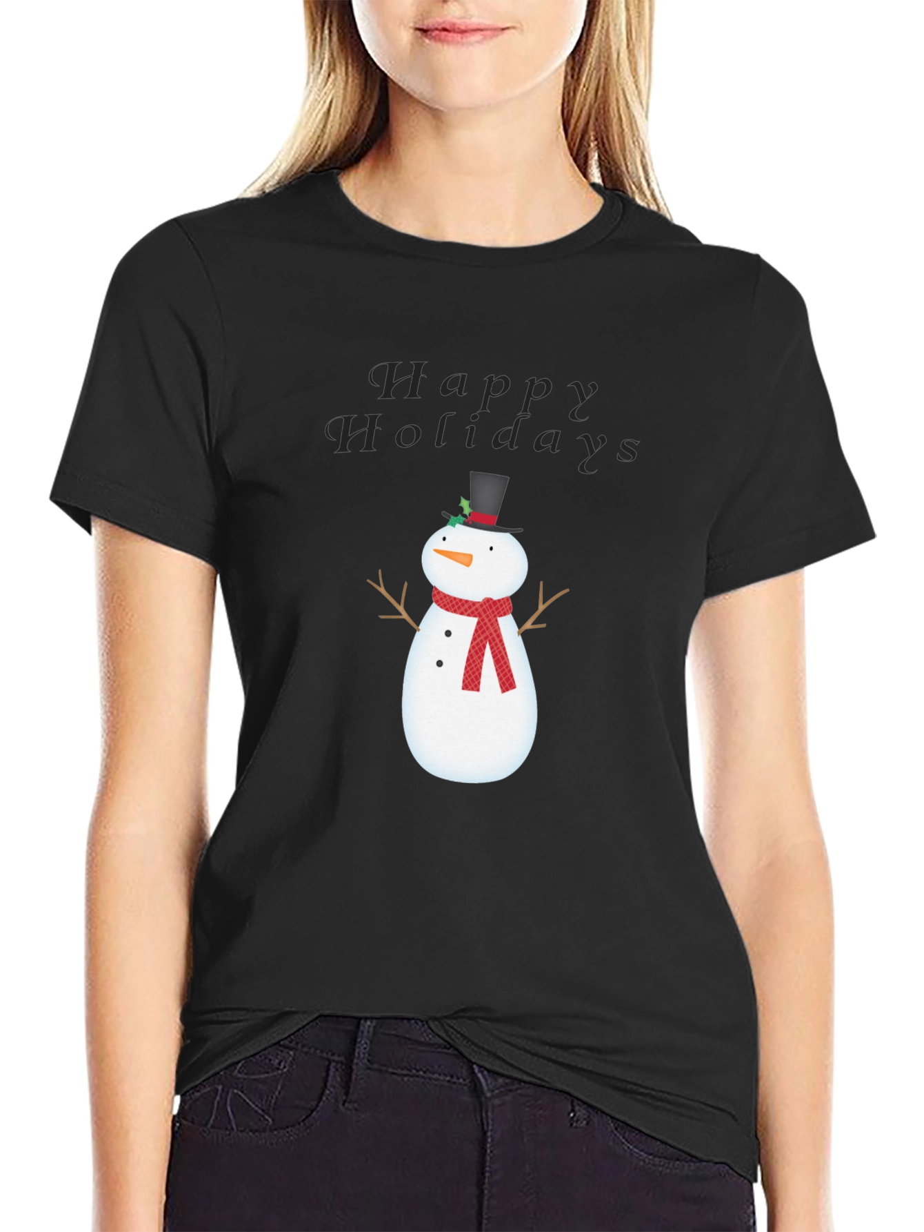 Happy Holidays Snowman Graphic Tee