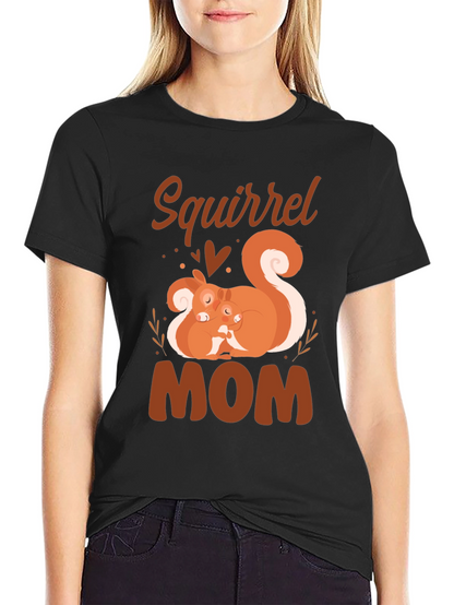 Squirrel Mom T-Shirt - Cute Animal Graphic Tee