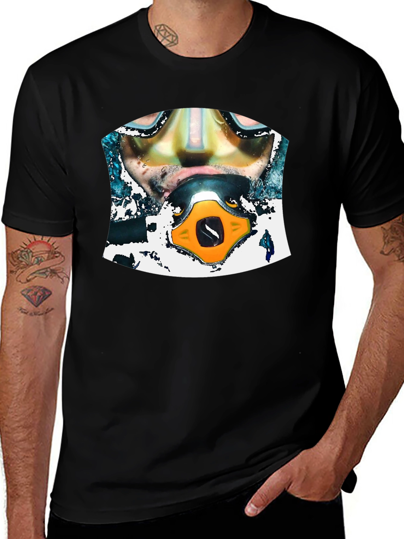 Diver Graphic Black T-Shirt