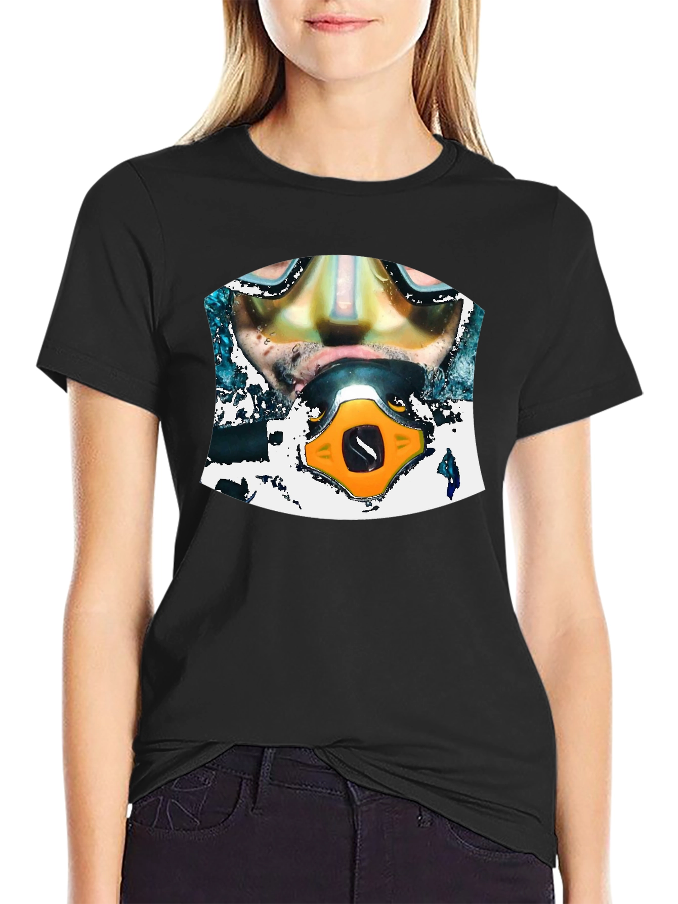 Diver Graphic Black T-Shirt