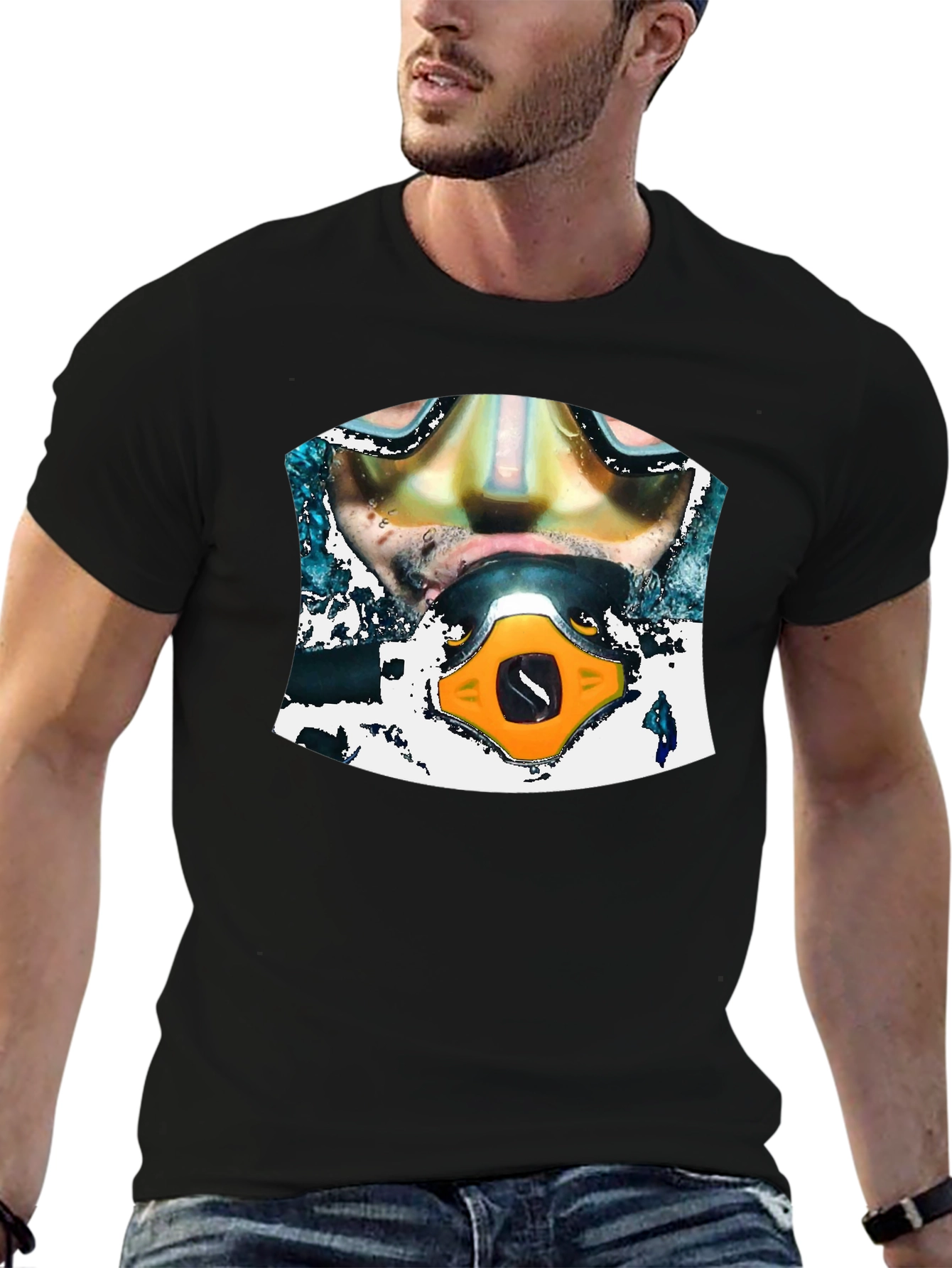 Diver Graphic Black T-Shirt