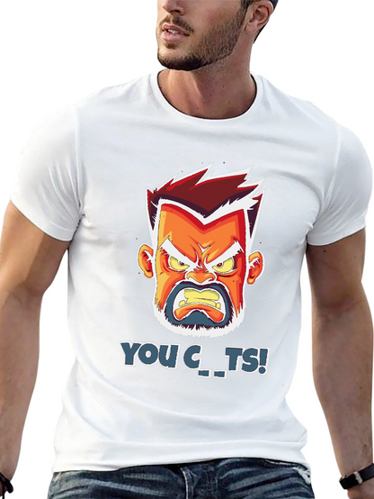 Angry Cartoon Face T-Shirt - You C..ts!