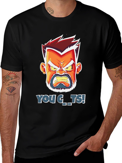Angry Cartoon Face T-Shirt - You C..ts!