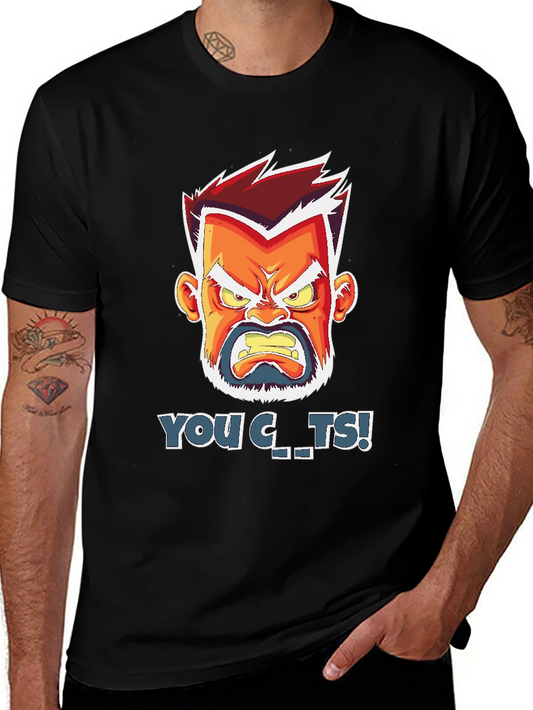 Angry Cartoon Face T-Shirt - You C..ts!