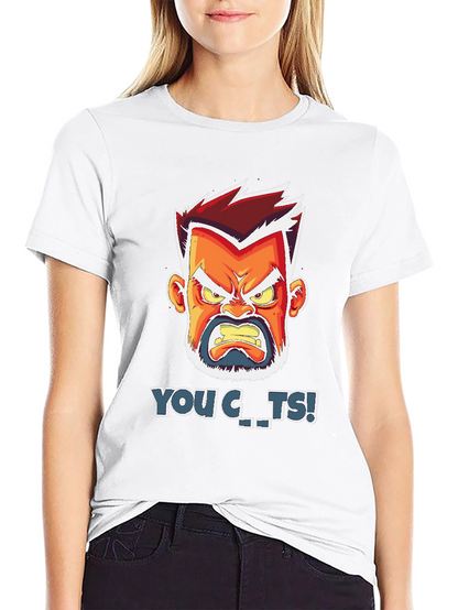 Angry Cartoon Face T-Shirt - You C..ts!