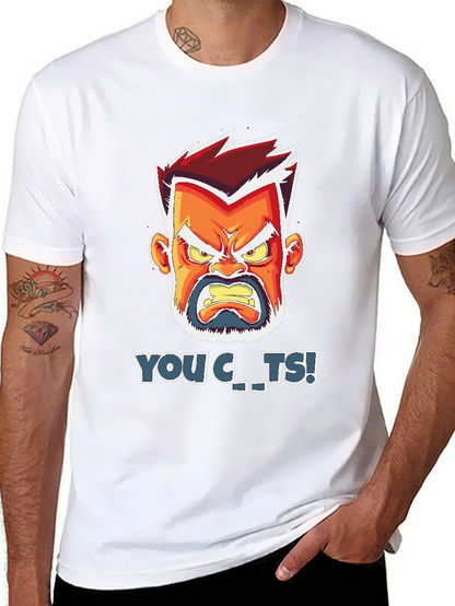 Angry Cartoon Face T-Shirt - You C..ts!
