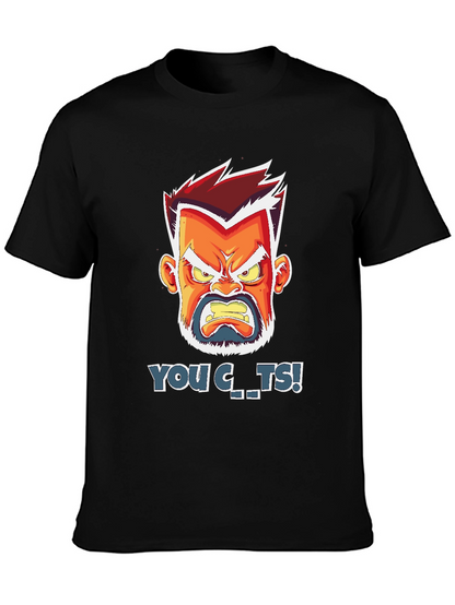 Angry Cartoon Face T-Shirt - You C..ts!