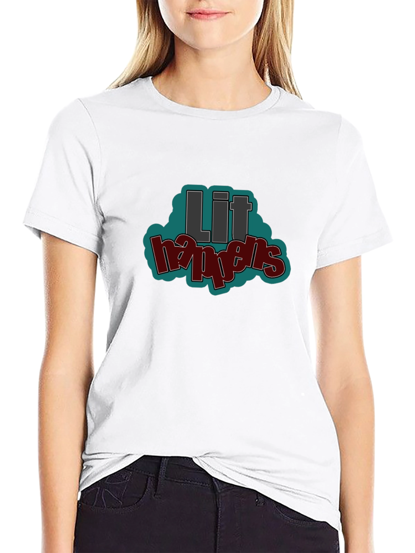 Lit Happens Graphic T-Shirt - Black