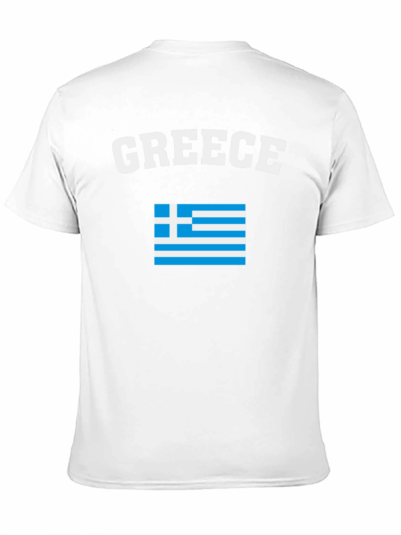 Greece Flag T-Shirt - Black Crew Neck