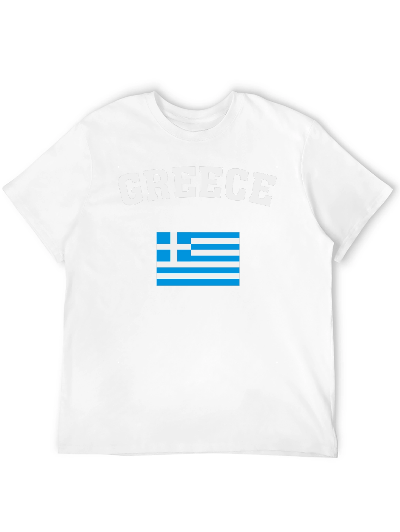 Greece Flag T-Shirt - Black Crew Neck