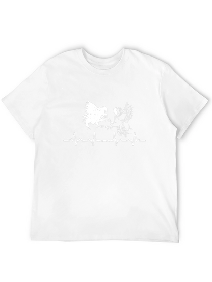 Rooster Heartbeat Graphic Tee - Black Cotton T-Shirt