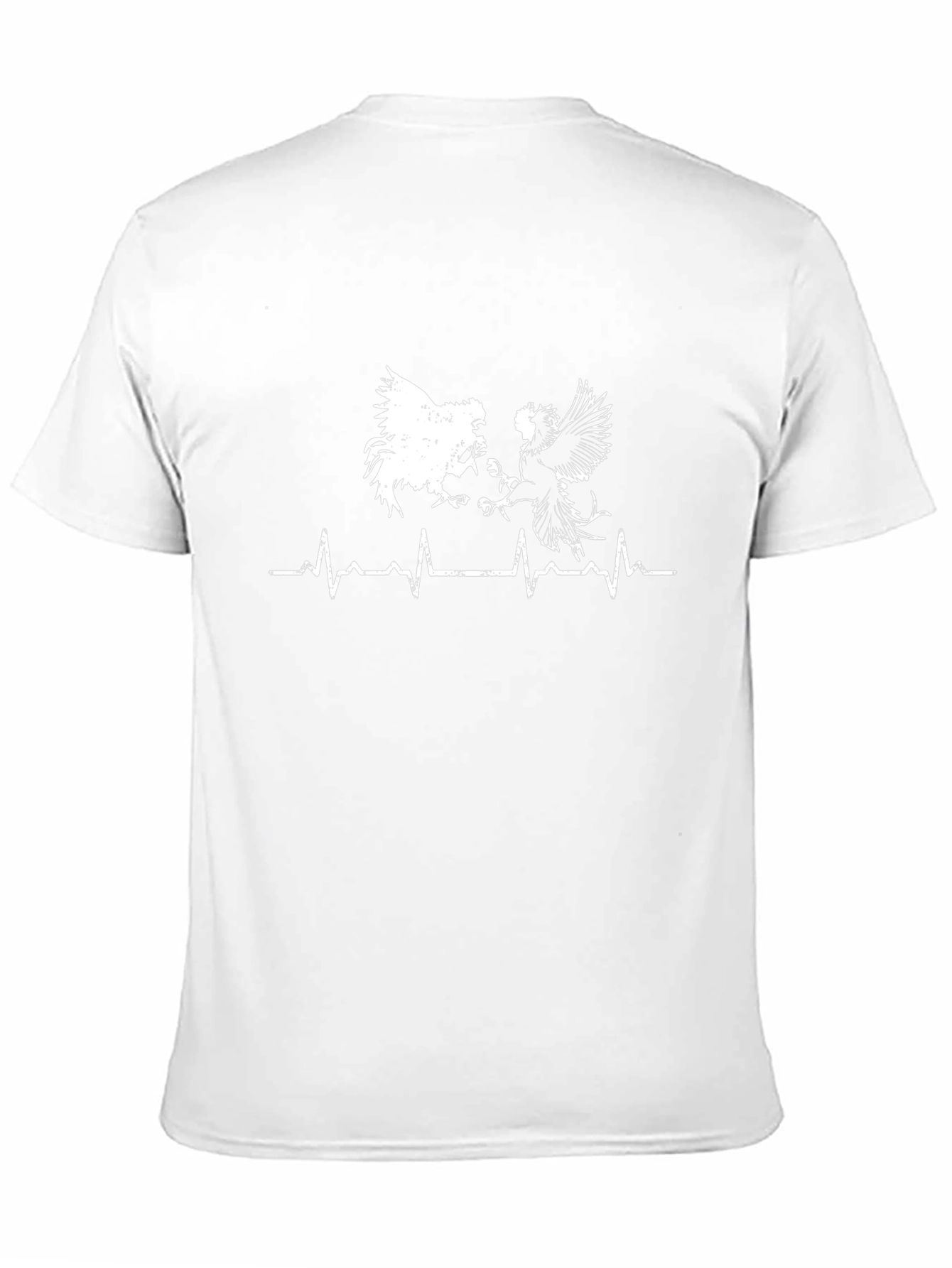 Rooster Heartbeat Graphic Tee - Black Cotton T-Shirt