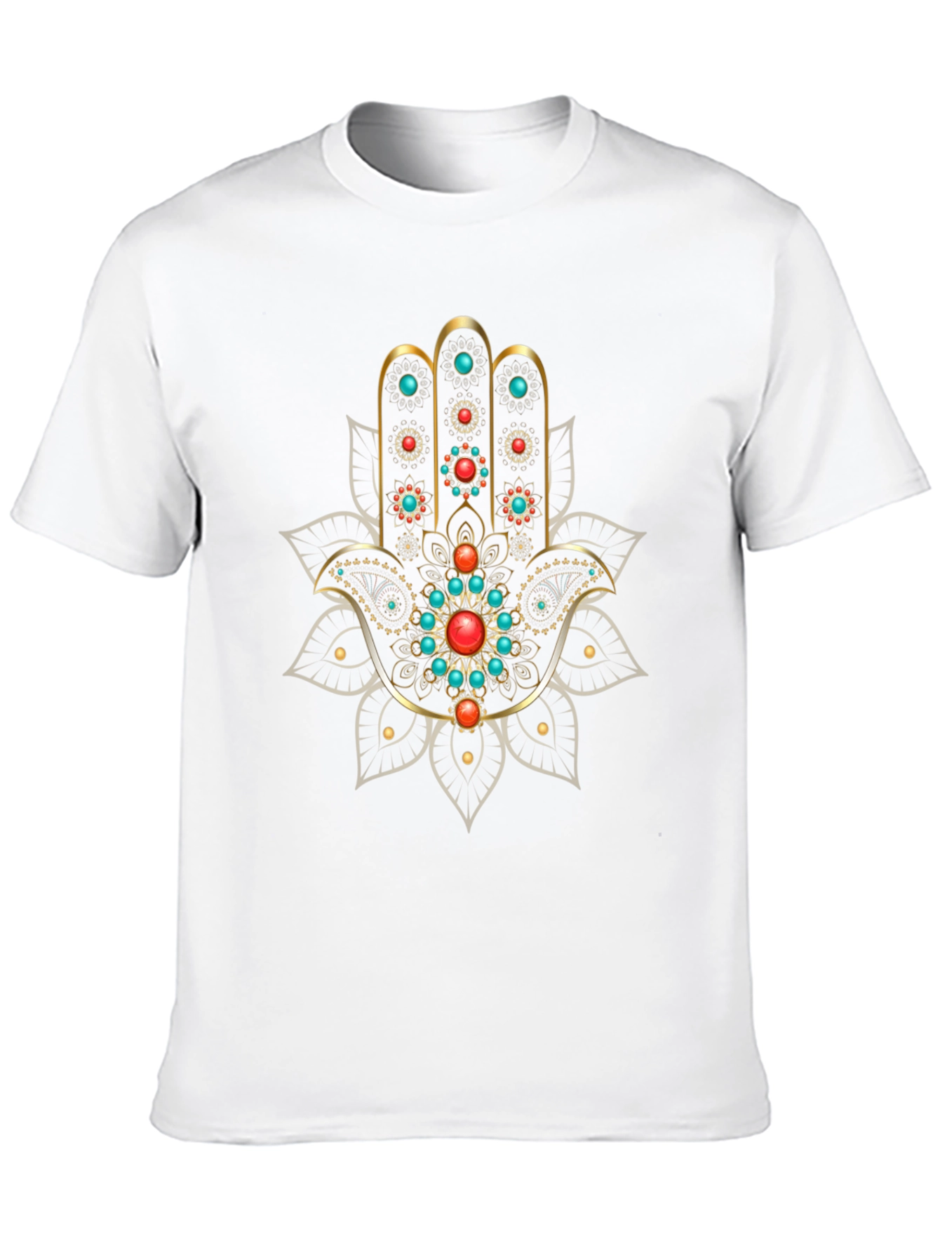 Hamsa Hand Graphic Print Black T-Shirt