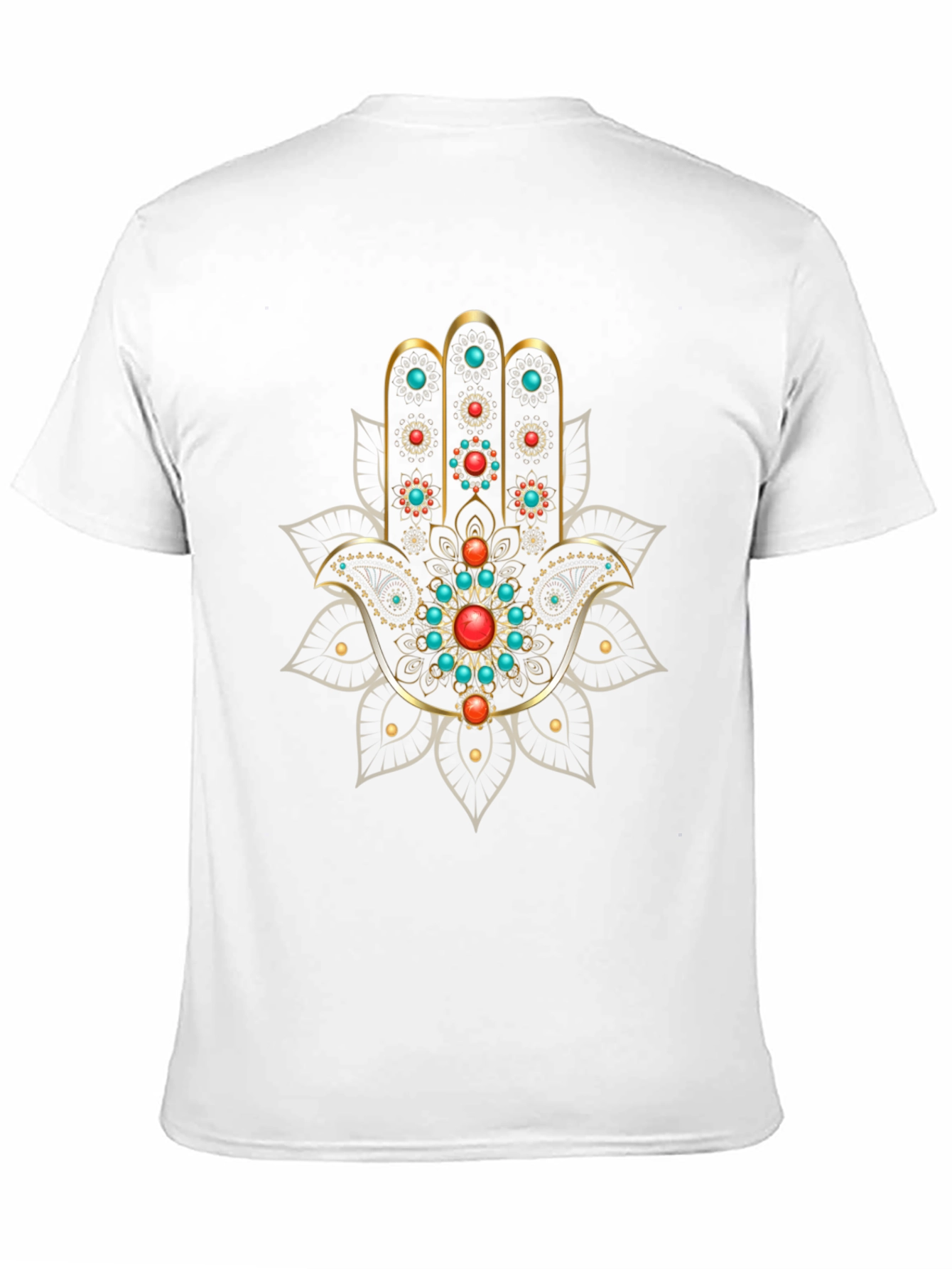 Hamsa Hand Graphic Print Black T-Shirt