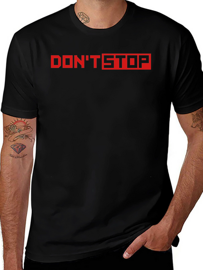 Dont Stop Red Graphic Black T-Shirt