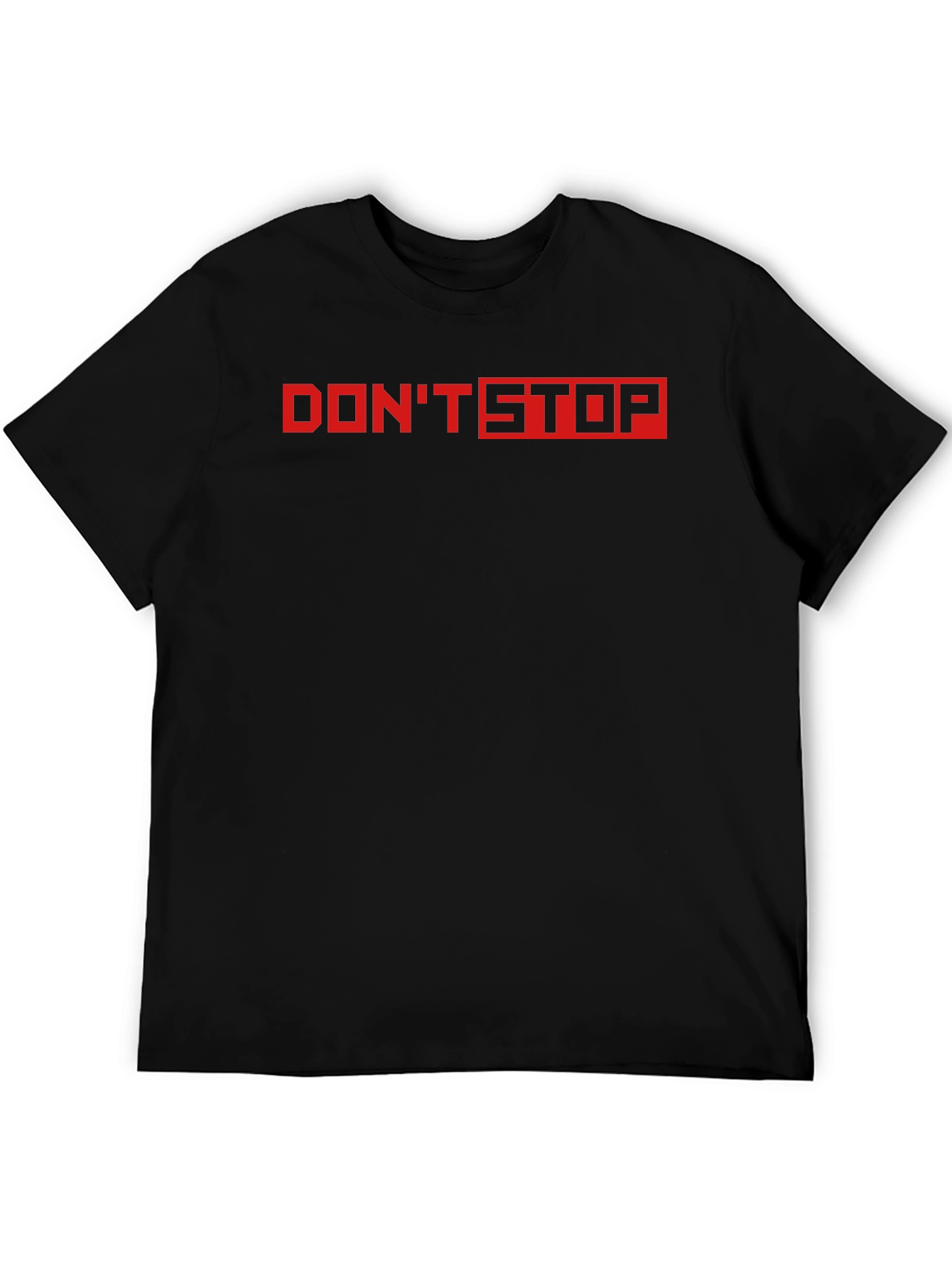 Dont Stop Red Graphic Black T-Shirt