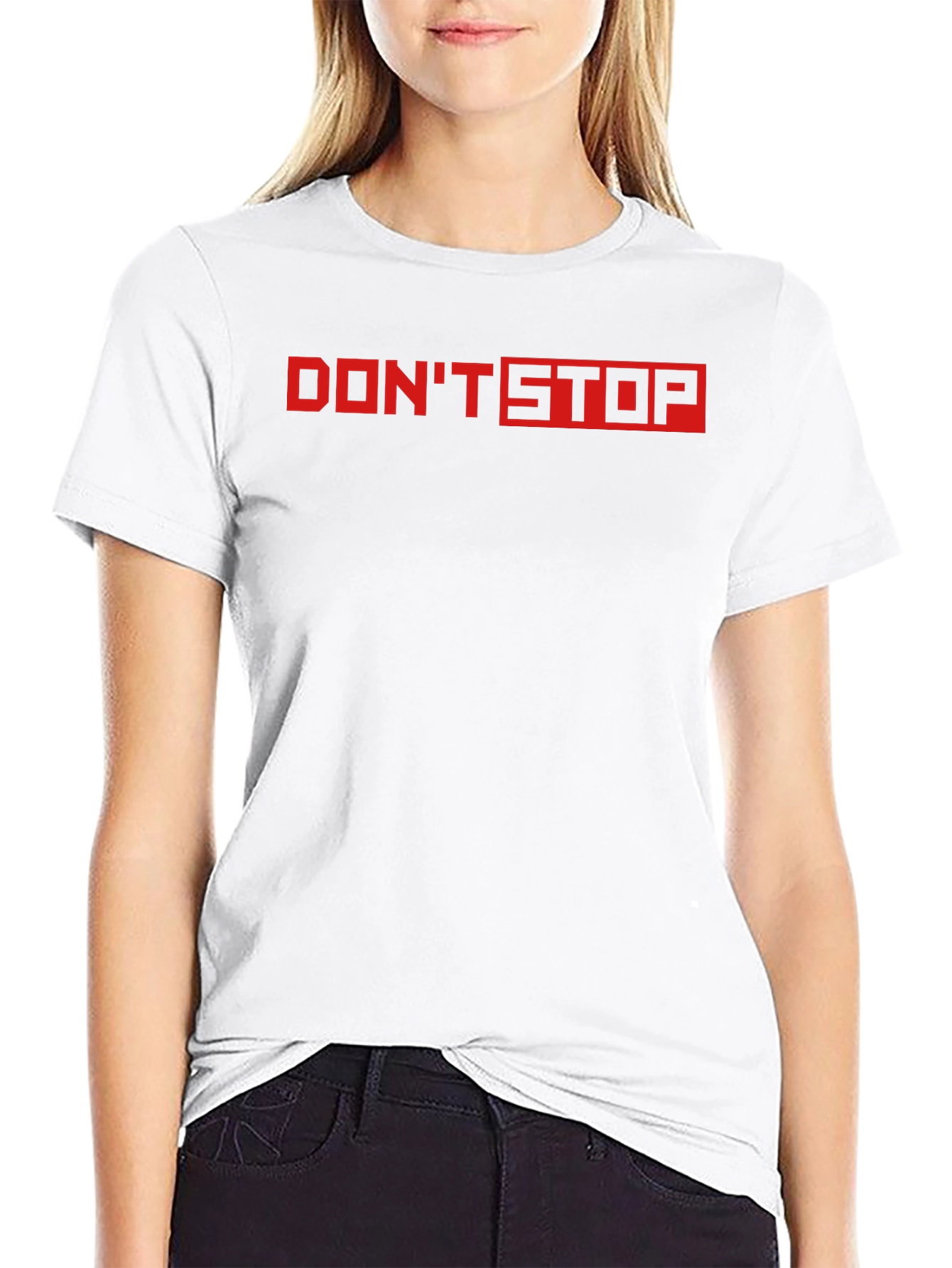 Dont Stop Red Graphic Black T-Shirt