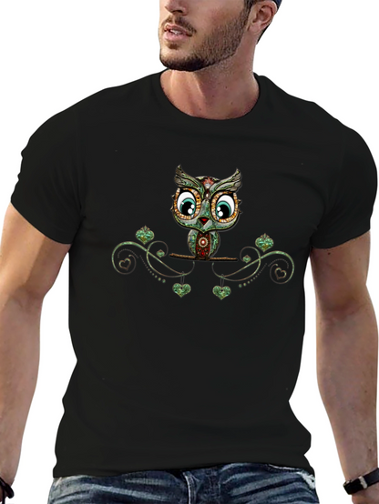 Owl Graphic Print T-Shirt - Unique Design