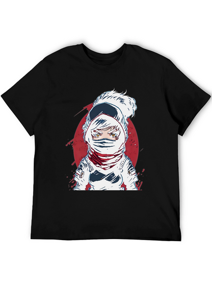 Astronaut Anime Graphic Tee - Cool Space Design