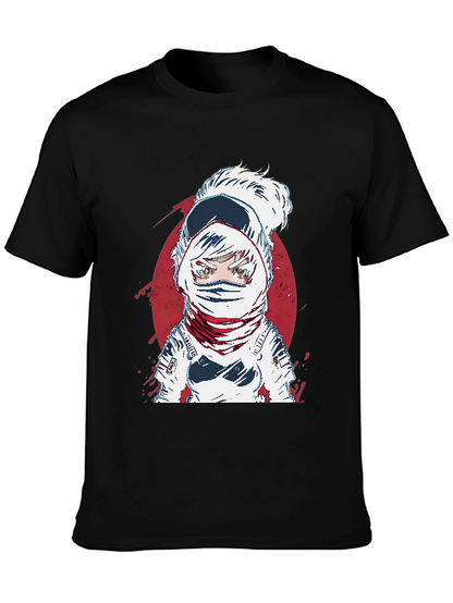 Astronaut Anime Graphic Tee - Cool Space Design