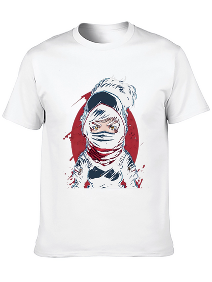 Astronaut Anime Graphic Tee - Cool Space Design