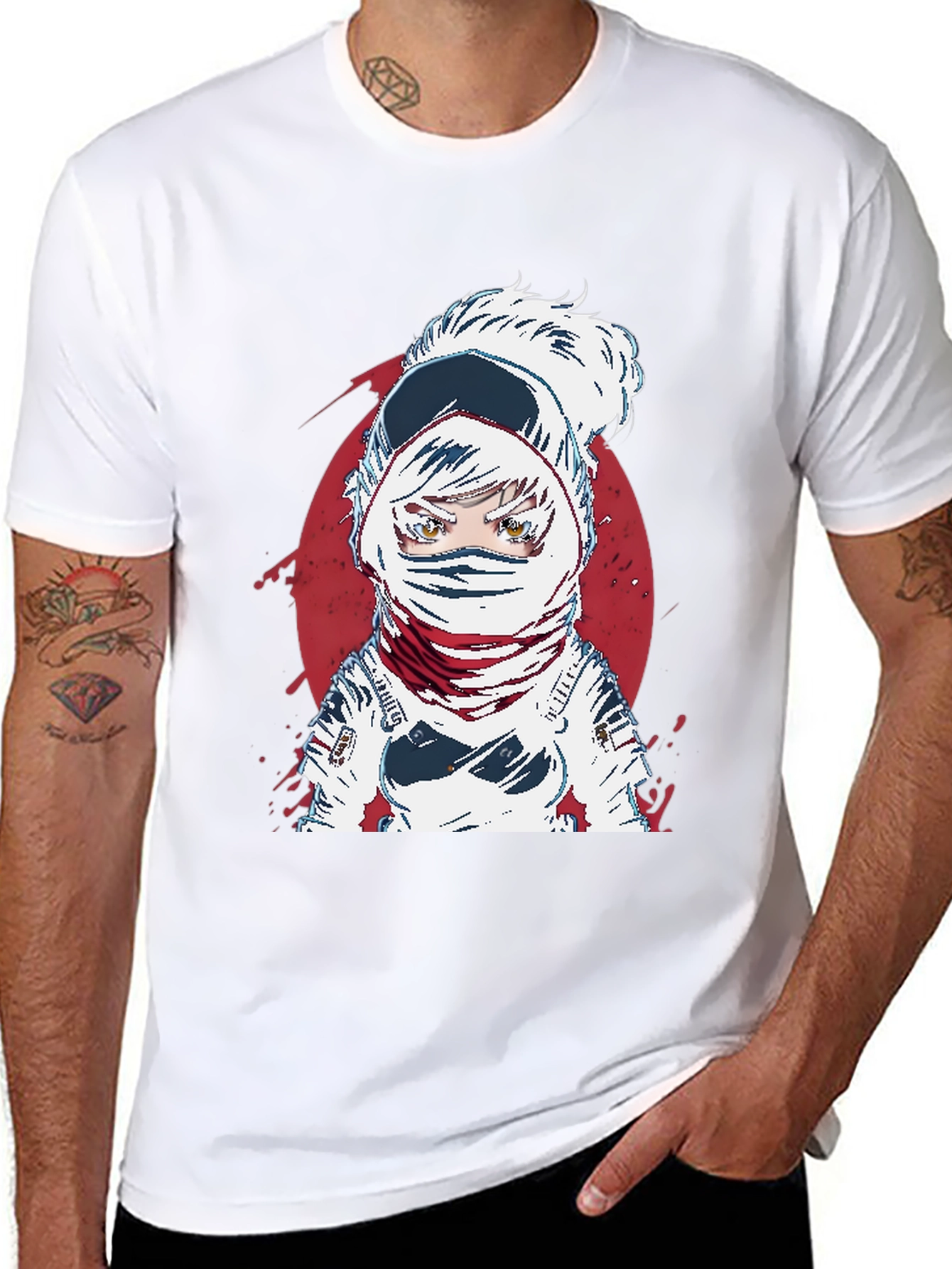 Astronaut Anime Graphic Tee - Cool Space Design