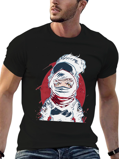 Astronaut Anime Graphic Tee - Cool Space Design