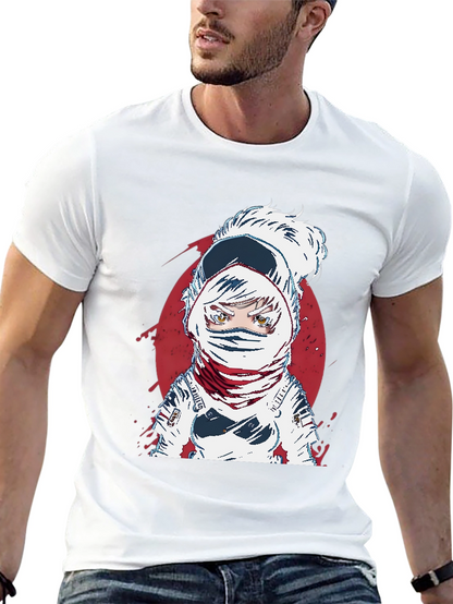 Astronaut Anime Graphic Tee - Cool Space Design