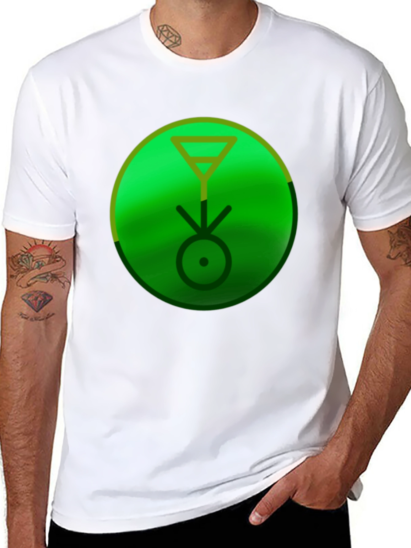 Symbolic Green Graphic Tee - Stylish & Unique