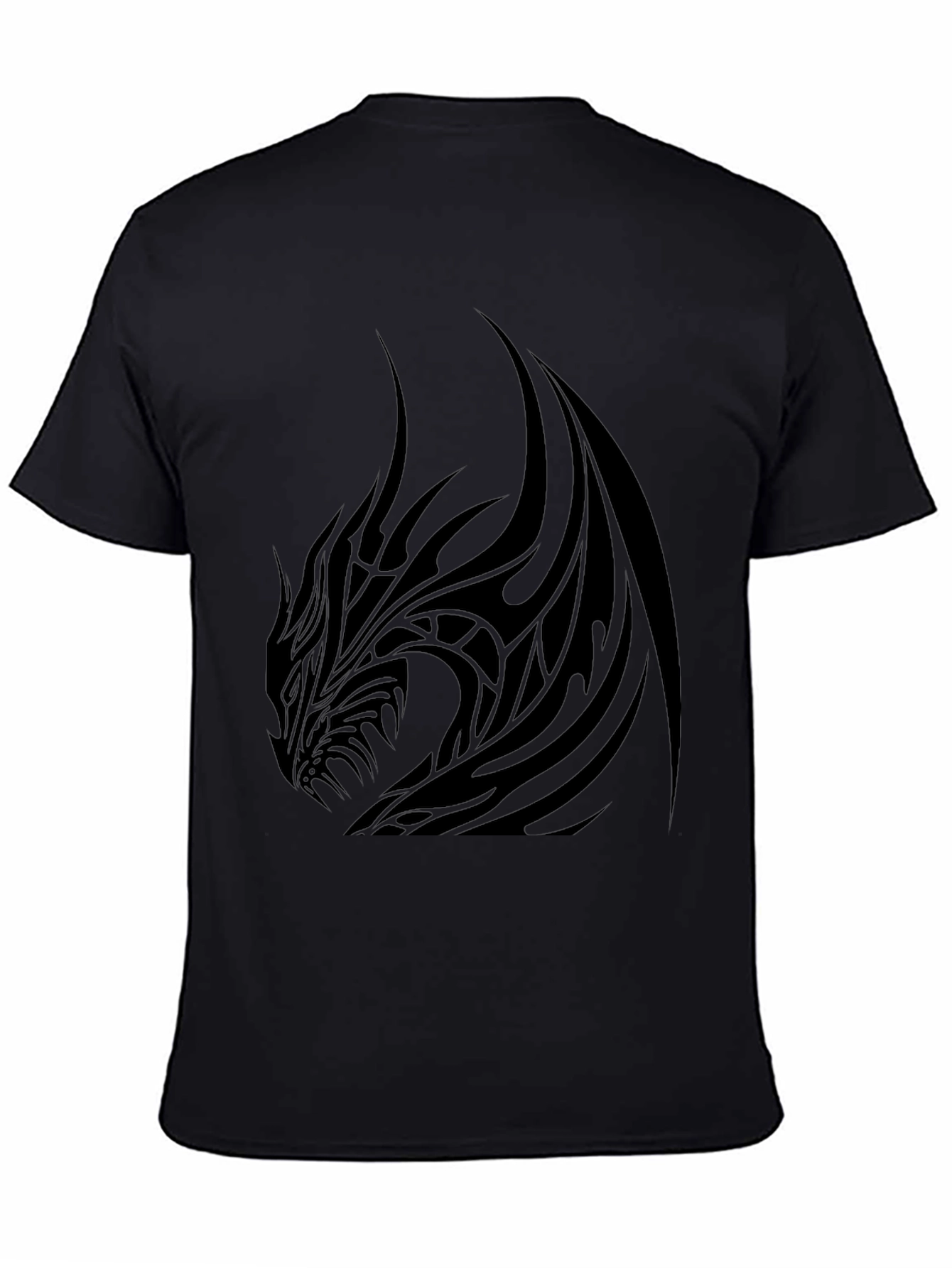 Mens Black Dragon Graphic Tee - Stylish & Bold