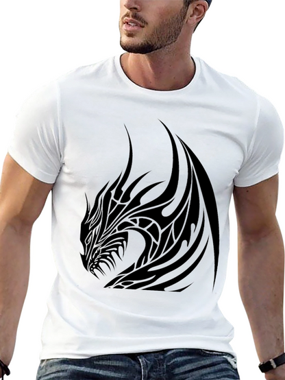 Mens Black Dragon Graphic Tee - Stylish & Bold