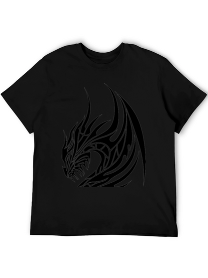 Mens Black Dragon Graphic Tee - Stylish & Bold