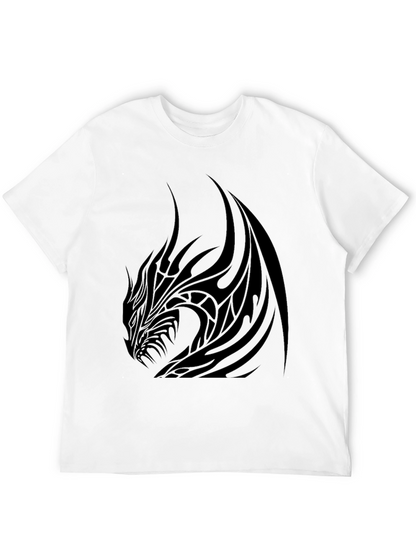 Mens Black Dragon Graphic Tee - Stylish & Bold