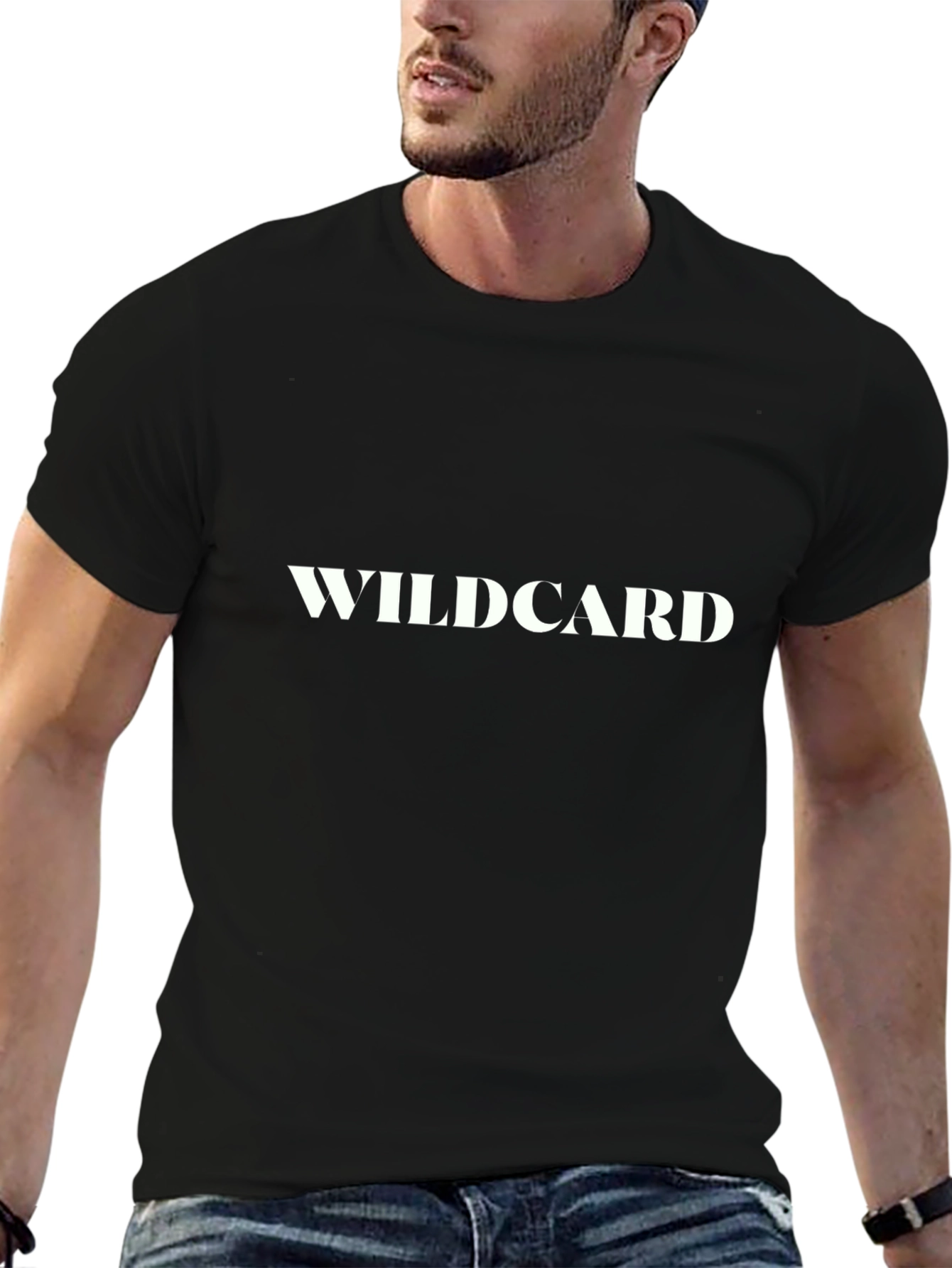 Wildcard Graphic Tee - Black Cotton Casual Wear