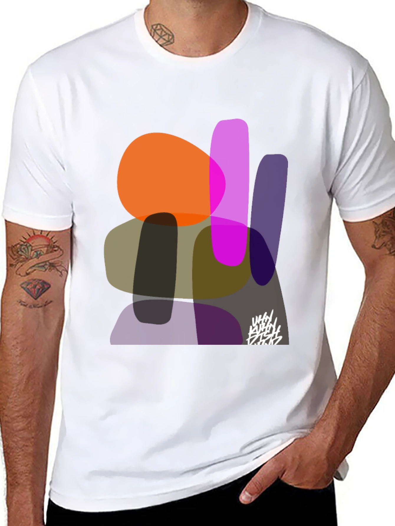 Abstract Shapes Graphic Print Tee