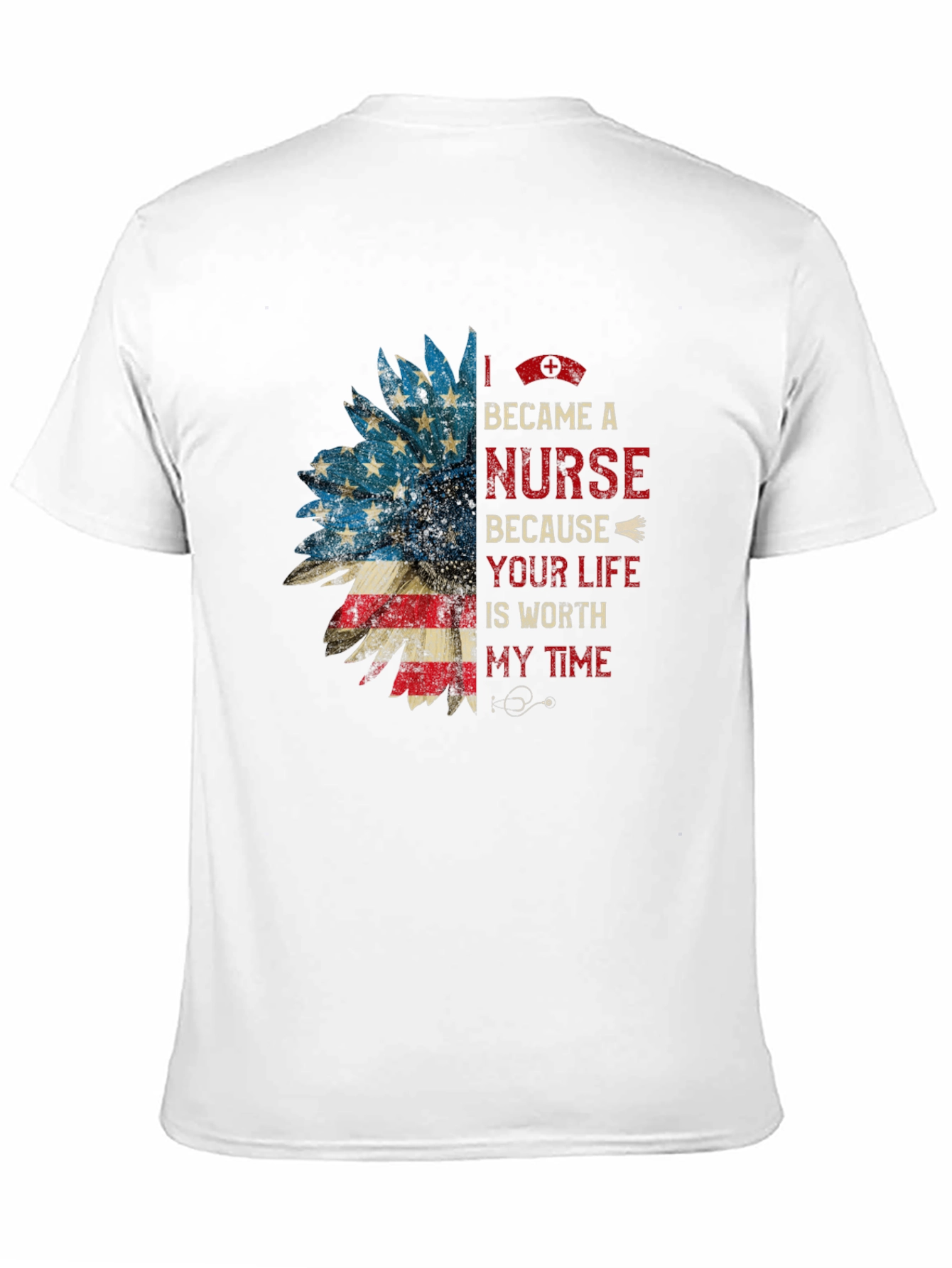 Nurse Sunflower T-Shirt Patriotic