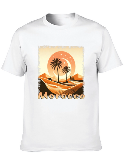Morocco Desert Palm Tree Graphic T-Shirt
