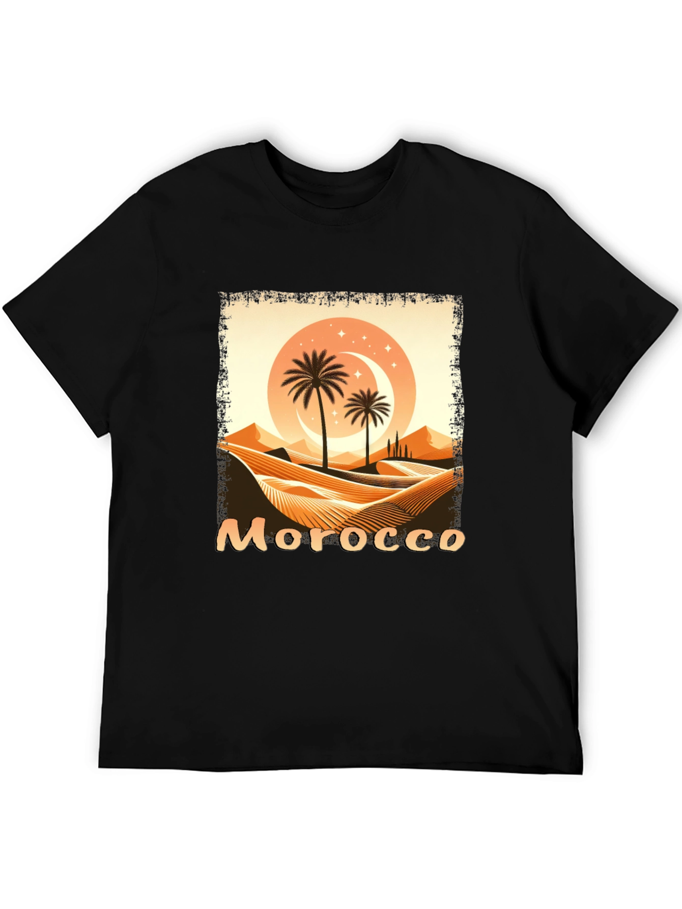 Morocco Desert Palm Tree Graphic T-Shirt