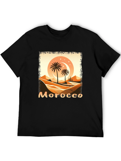 Morocco Desert Palm Tree Graphic T-Shirt