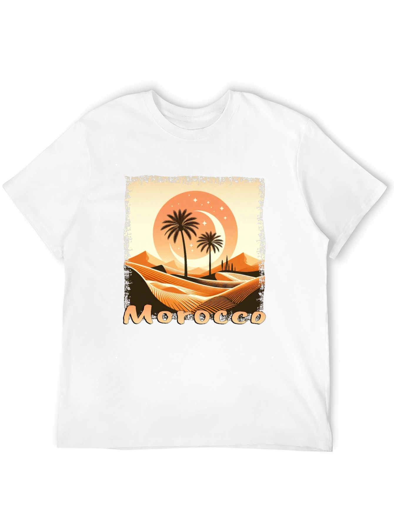 Morocco Desert Palm Tree Graphic T-Shirt