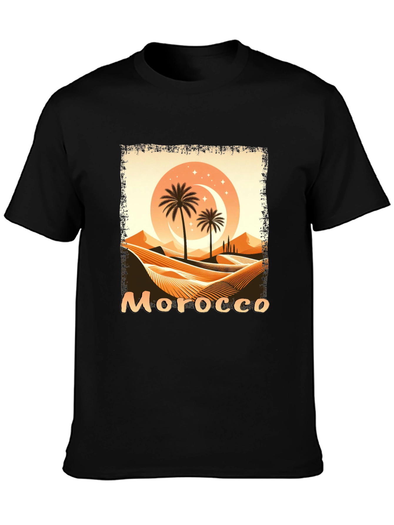 Morocco Desert Palm Tree Graphic T-Shirt