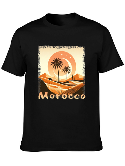 Morocco Desert Palm Tree Graphic T-Shirt