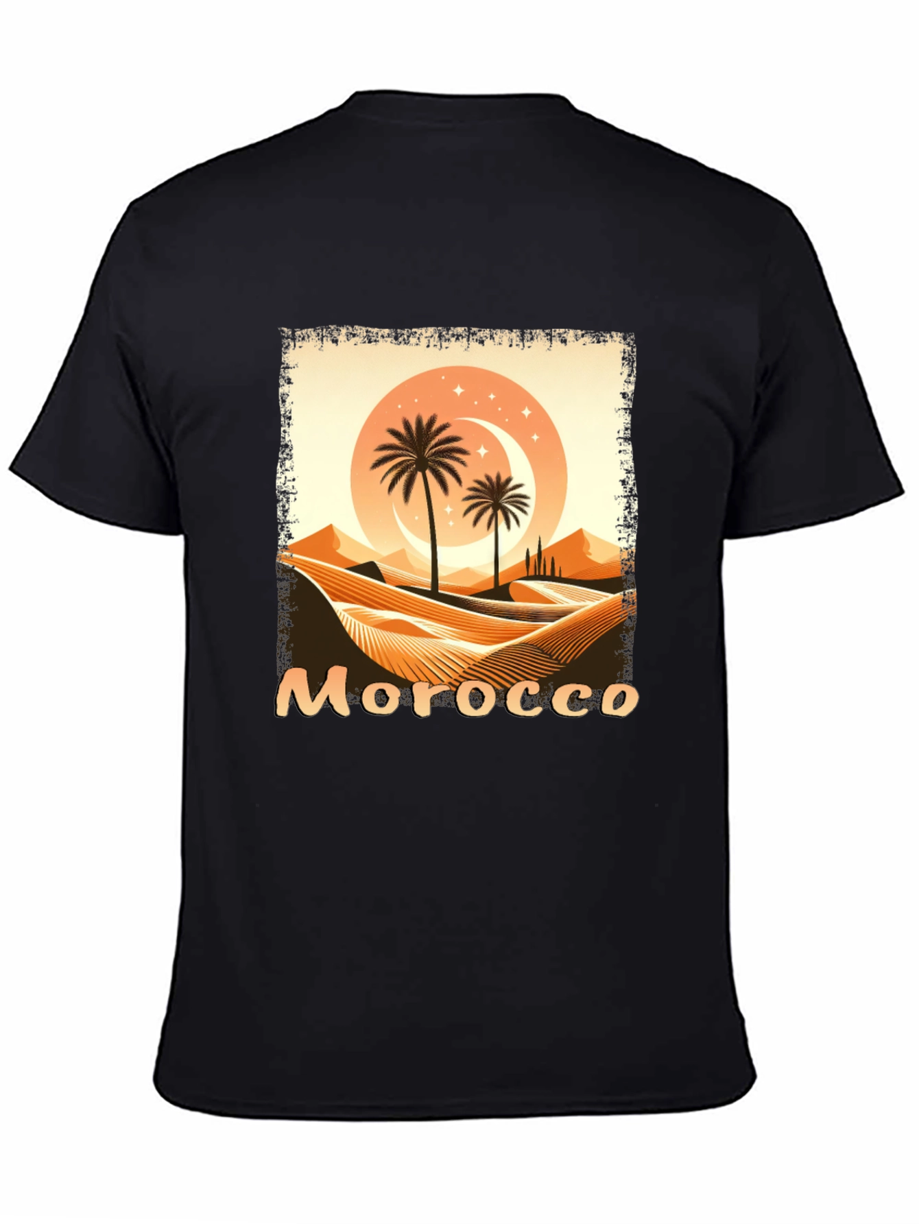 Morocco Desert Palm Tree Graphic T-Shirt