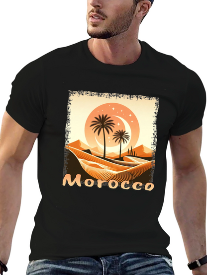 Morocco Desert Palm Tree Graphic T-Shirt
