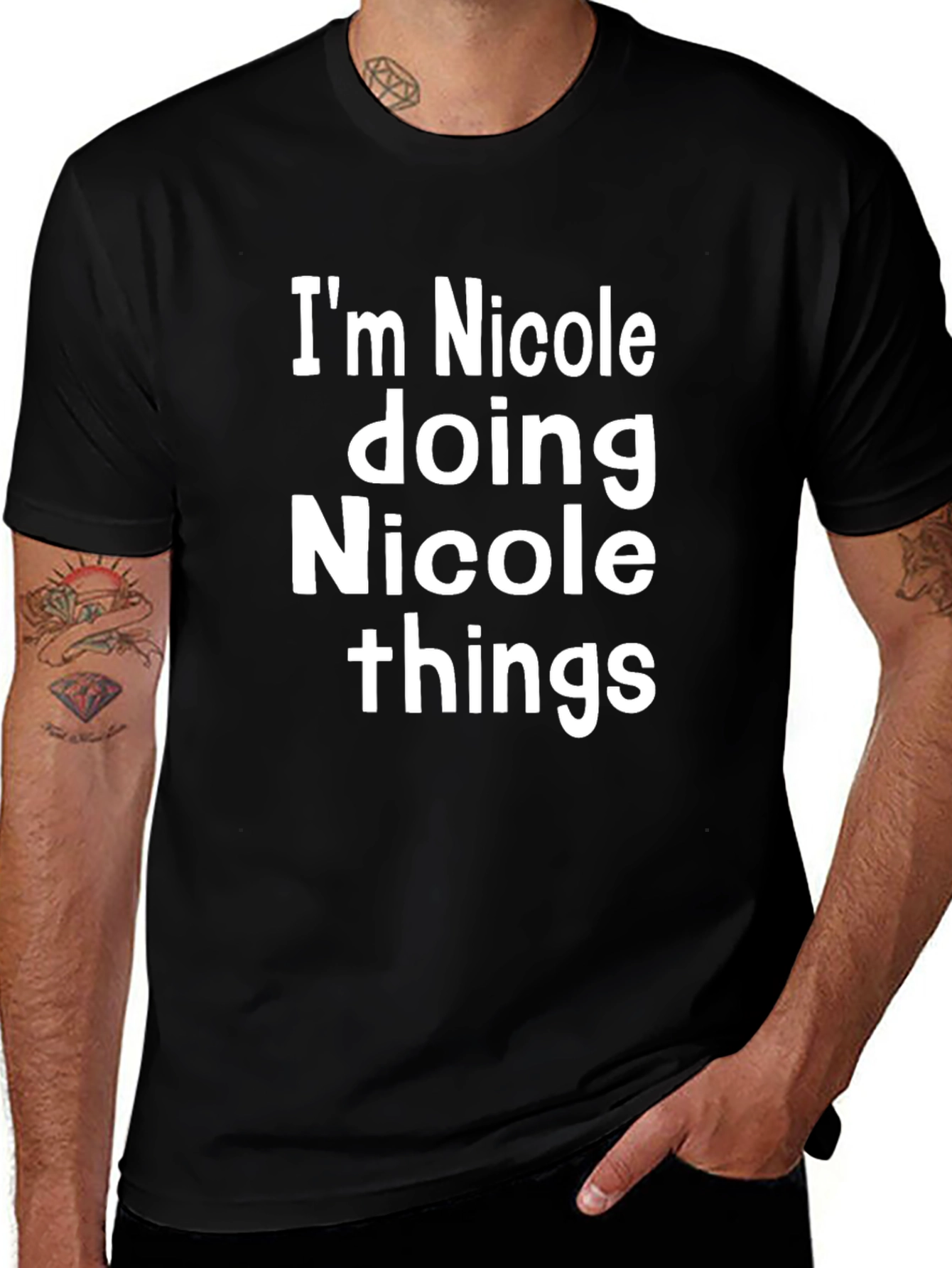 Im Nicole Doing Things Black T-Shirt
