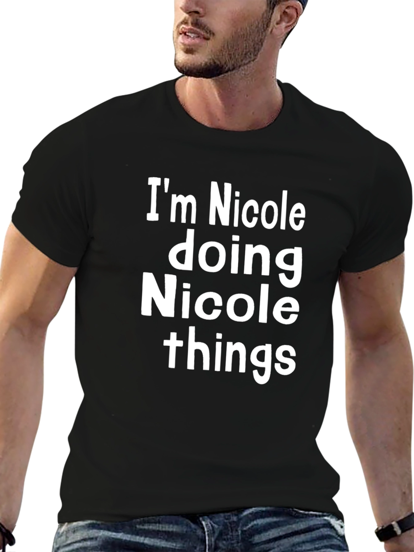 Im Nicole Doing Things Black T-Shirt