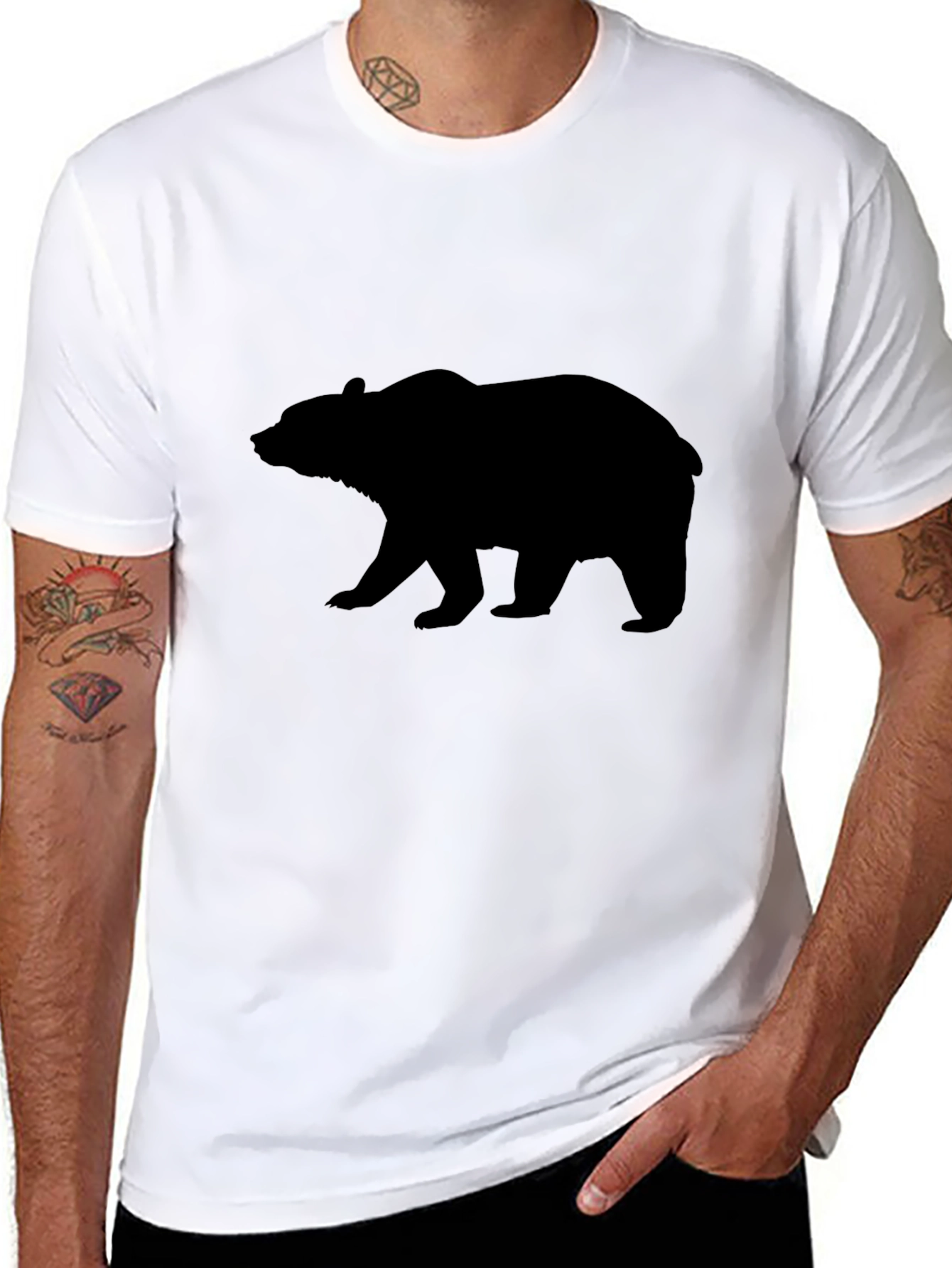 Bear Silhouette Black T-Shirt
