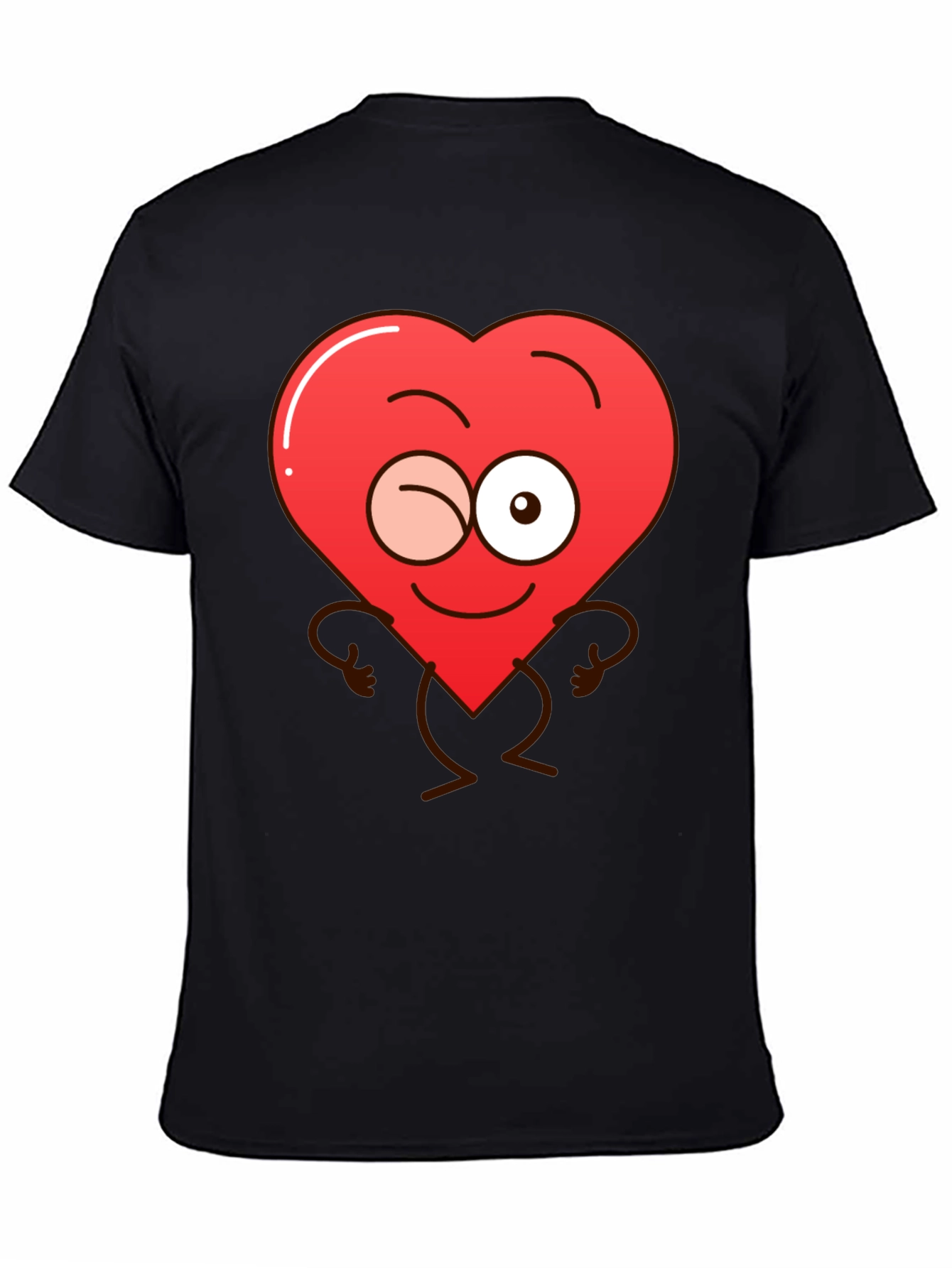Winking Heart Graphic Tee - Mens Black T-Shirt